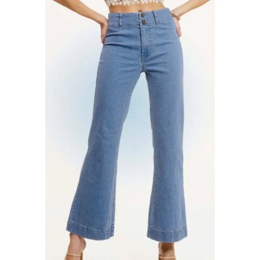 BRAND NEW WITH TAGS High Waist Wide Leg Stretch Denim Jeans
